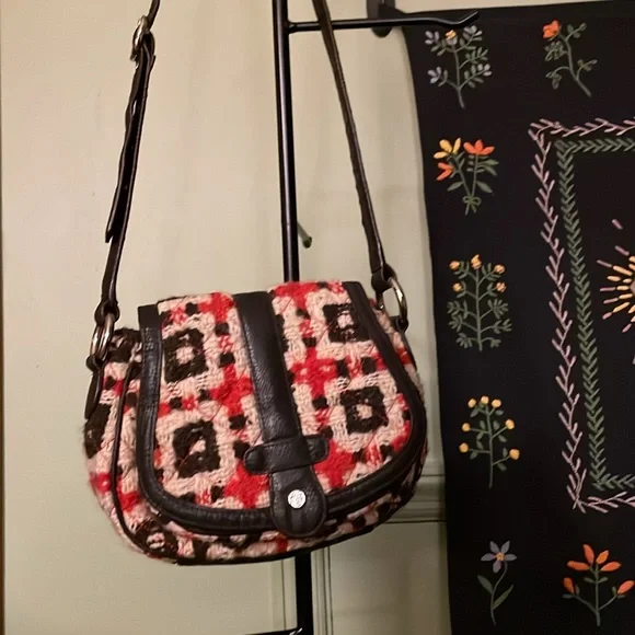 Vera Bradley Tweed Mini Saddle Crossbody Bag - Picture 6 of 9